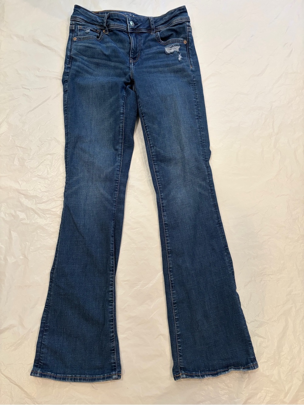 American Eagle Jeans Women’s 4 Long Blue Med Wash Kick Boot Stretch